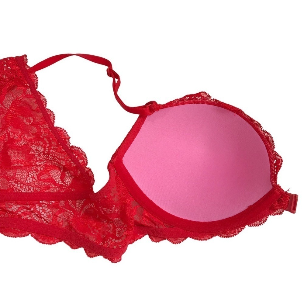 Victoria’s Secret PINK Red Lace Date Racerback Bra Size 34C - Picture 7 of 11